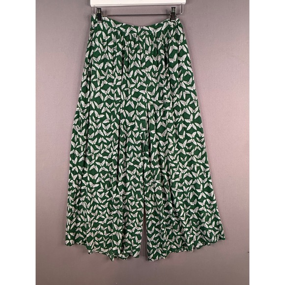 Maeve Pants - Maeve Acker Wide Leg Pants Womens XS S Green Butterfly Print Anthropologie